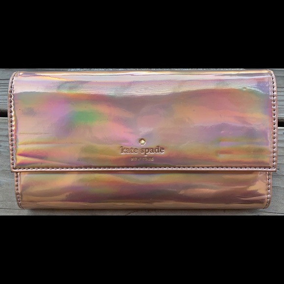 Kate Spade New York Holographic Rose Gold Wallet - Picture 2 of 5